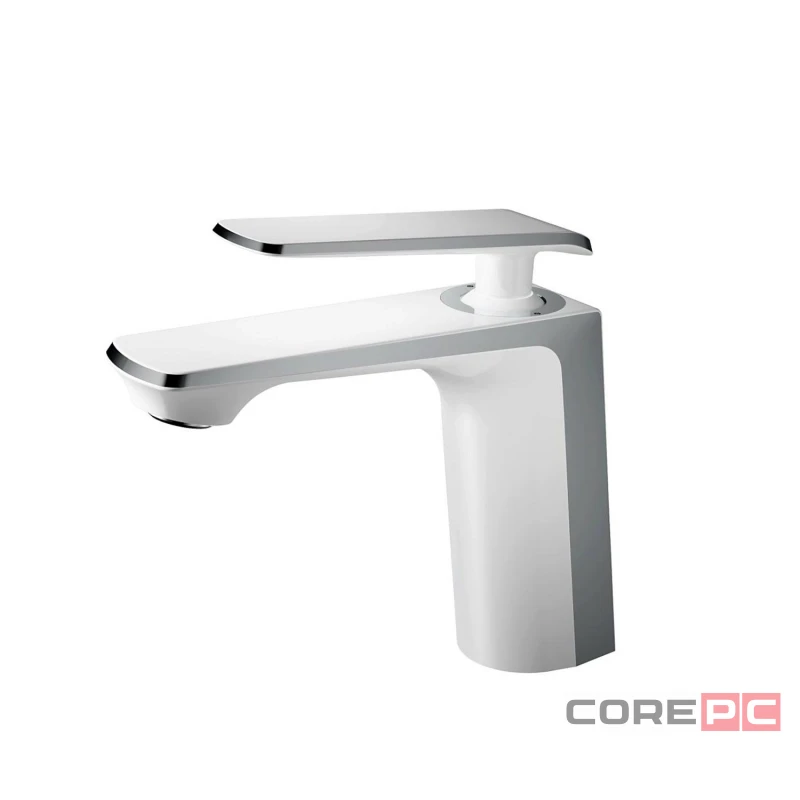 Смеситель для раковины Haiba HB10548-8, рычажное управление, цвет хром/белый