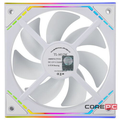 Вентилятор для корпуса Thermalright TL-M12W ARGB White (TRTLM12W)