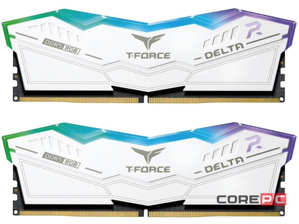 Оперативная память 64 Gb 6000 MHz Team Group T-FORCE DELTA RGB White (FF4D564G6000HC38GDC01)