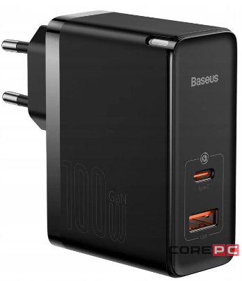Сетевое зарядное устройство Baseus GaN5 Pro Fast Charger 100W USB/Type-C+ кабель Type-C/Type-C (CCGP090201) (черный)