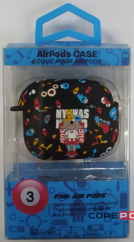 Силиконовый светящийся в темноте чехол для AirPods 3 Luxo Kaws рисунок №1