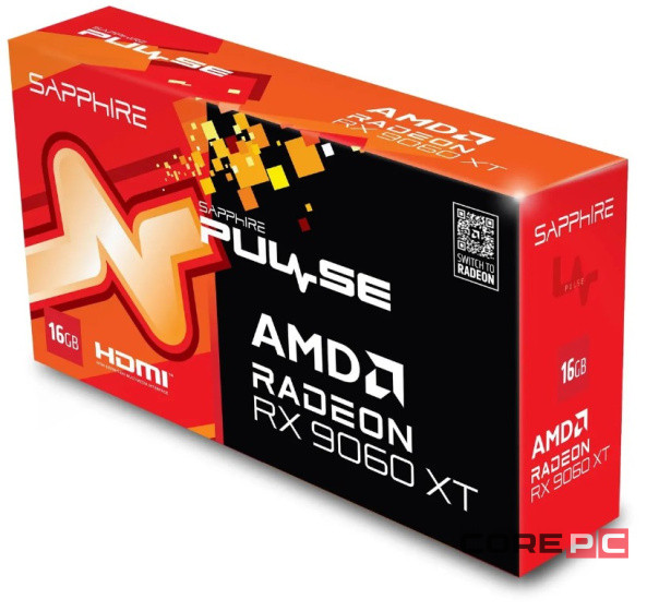 Видеокарта Sapphire (11350-03-20G) Radeon RX 9060 XT 16GB PULSE OC