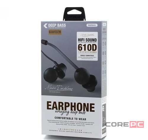 Стереонаушники с микрофоном Remax RM-610D 1.2м плоские серебристые