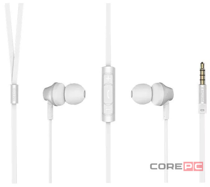 Стереонаушники с микрофоном Remax RM-610D 1.2м плоские серебристые