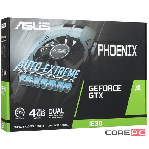 Видеокарта ASUS (PH-GTX1630-4G-EVO) GeForce GTX 1630 4GB 90YV0I53-M0NA00
