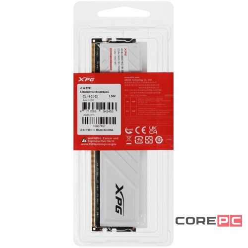 Оперативная память 16 Gb 3600 MHz ADATA XPG SPECTRIX D35G RGB White (AX4U360016G18I-SWHD35G)