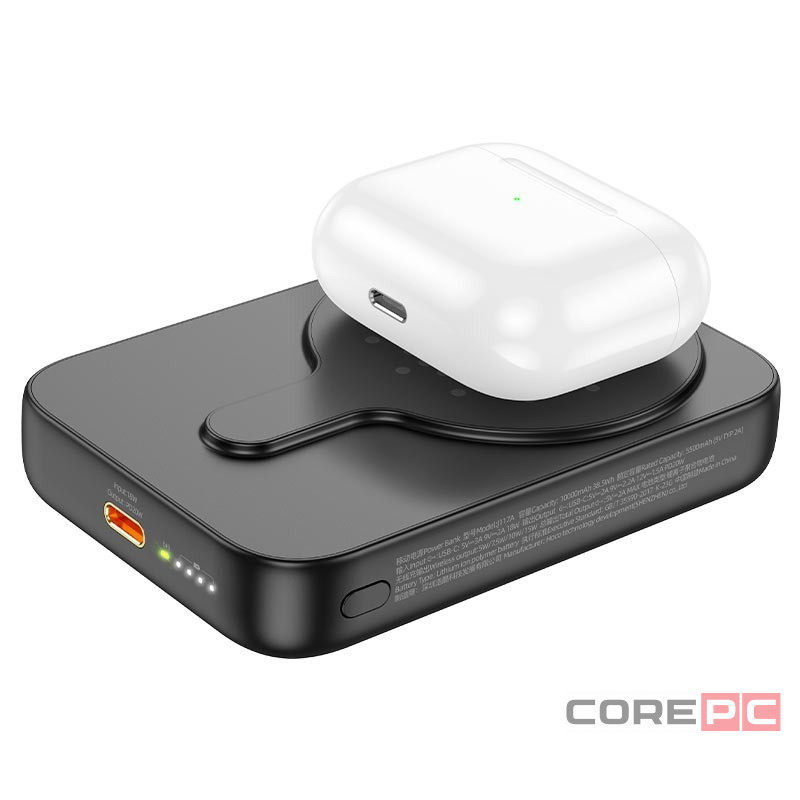 Powerbank с беспроводной зарядкой Hoco J117A Magnetic Wireless 10000mAh 20W черный