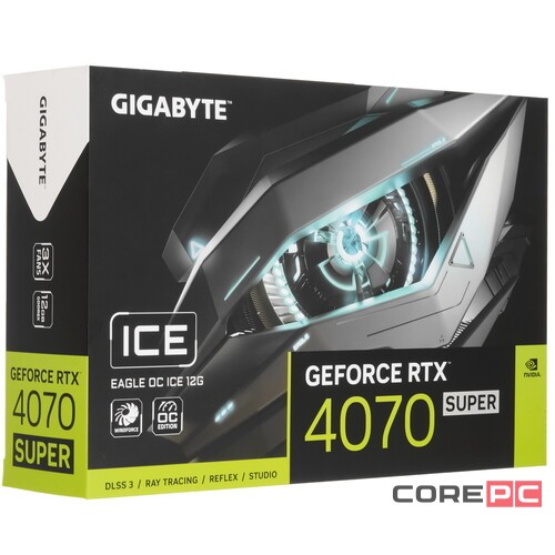 Видеокарта Gigabyte (GV-N407SEAGLEOC ICE-12GD) GeForce RTX 4070 SUPER 12GB EAGLE OC ICE
