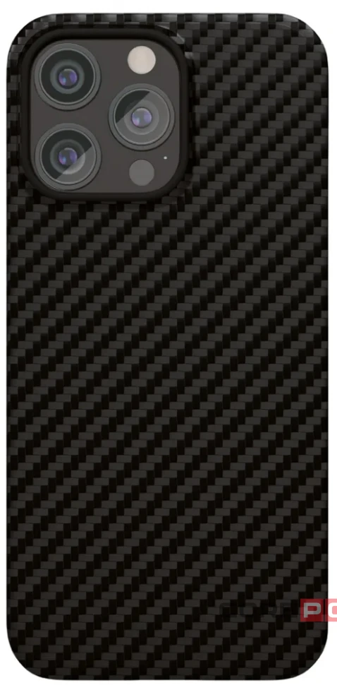 Чехол-накладка iLex Kingkong Magsafe для Apple iPhone 15 Pro карбоновый (черно-серый в полоску)