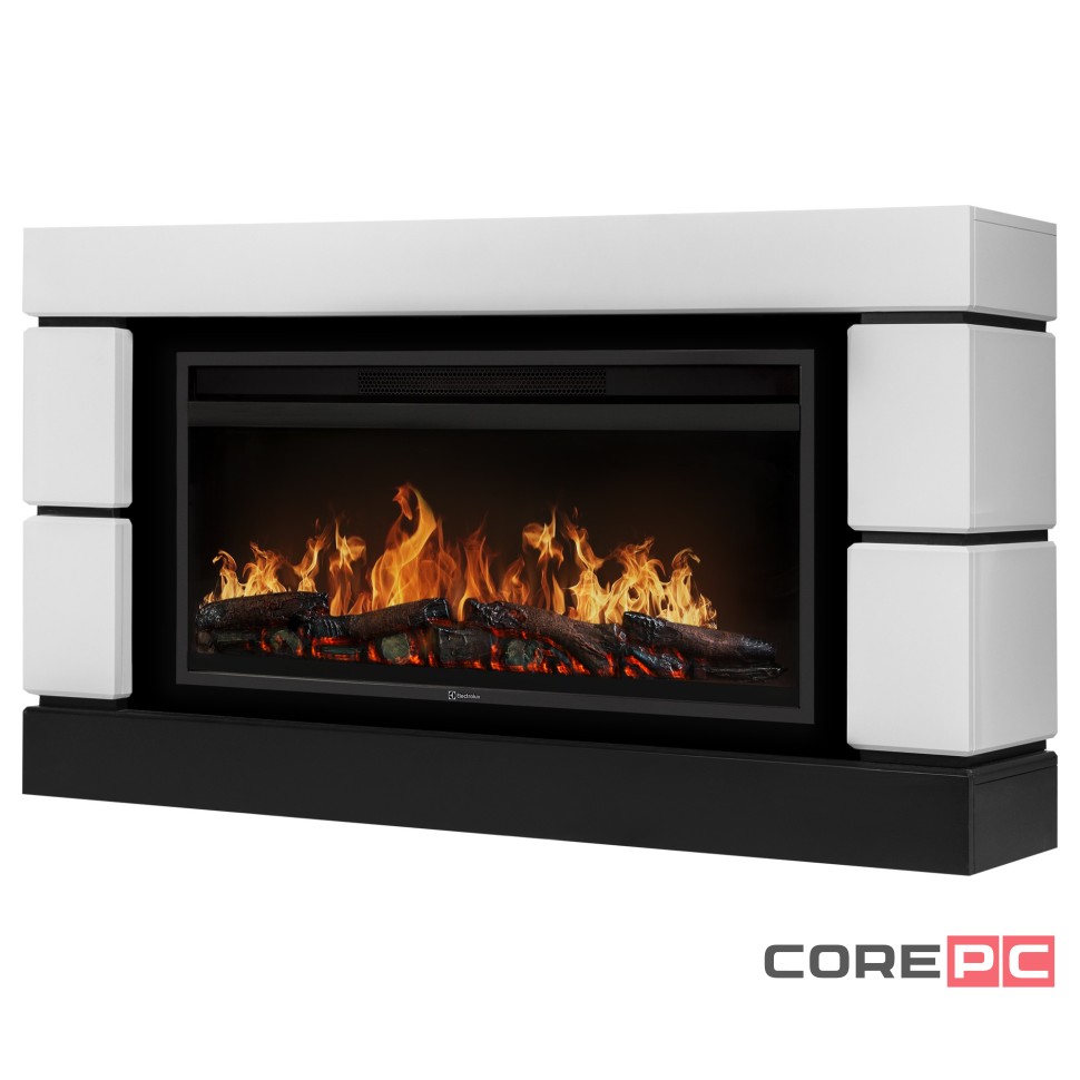 Каминокомплект: Очаг Electrolux EFP/P-3620LS, портал Moderno 42/40/36, белый