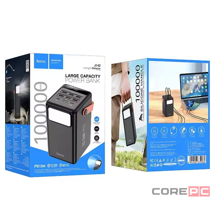 Powerbank Hoco J142 100000mAh 6USB/2C черный