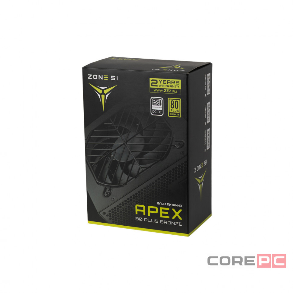 Блок питания Zone 51 800W Apex 80Plus Bronze (Z51BRZ800BK)