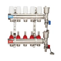 Группа коллект. VIEIR 1х5х3/4quot; с расходомер, дренаж. кр, воздухоотвод., нерж. сталь VR113-05A