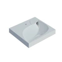 Раковина накладная над стиральной машиной Madera Лист-60 4627173210546, литьевой мрамор, прямоугольная, белый
