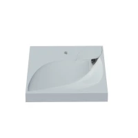 Раковина накладная над стиральной машиной Madera Лист-60 4627173210546, литьевой мрамор, прямоугольная, белый