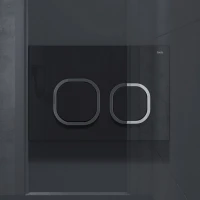 Клавиша смыва из стекла  IDDIS Uniglass 001 UNG01BCi77 универсальная ЧЕРНОЕ стекло