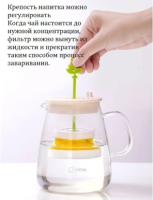 Чайный набор Xiaomi 17Pin Tea Set 800ml (4 ст.х 95ml) стекло (GCT-001) (прозрачный)