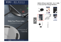 Адаптер Wiwu Apollo USB-C 5 в 1 на USB 3.0/3xUSB 2.0/Wireless Charging 5W (A641WC) (Silver)