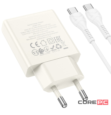 Сетевое зарядное устройство Hoco (N44) Biscuit Type-C PD 30W (бежевый)