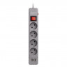 Сетевой фильтр c USB+Type C, 16А, 4 гнезда, c з/ш, с з/к, ПВС, 1.8 м, серый (SBSP-18C-G)