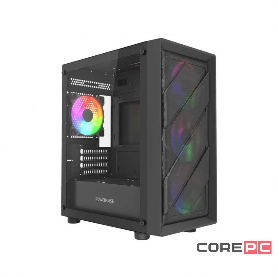 Компьютерный корпус Powercase Mistral Micro EM21 TG FRGB Black (CMMEM21B-L4)