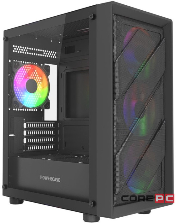 Компьютерный корпус Powercase Mistral Micro EM21 TG FRGB Black (CMMEM21B-L4)