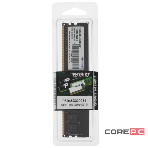 Оперативная память 8 Gb 3200 MHz PATRIOT SL (PSD48G320081)