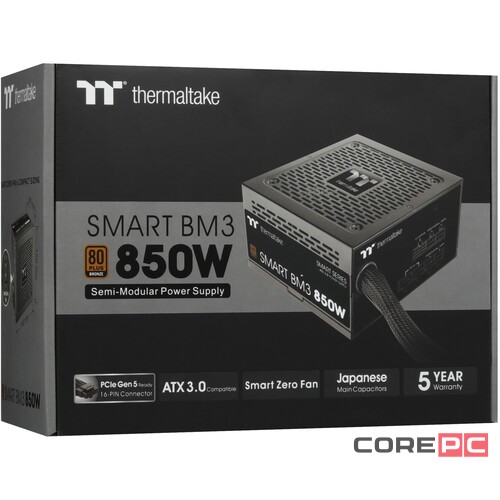 Блок питания Thermaltake 850W Smart BM3 0550 (PS-SPD-0850MNFABE-3) 16 Pin (PCIe 5.0 Connector Cable Details)