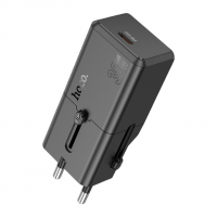 Универсальное зар. устр Hoco AC25 Type-C EU/US/AUS/UK черное