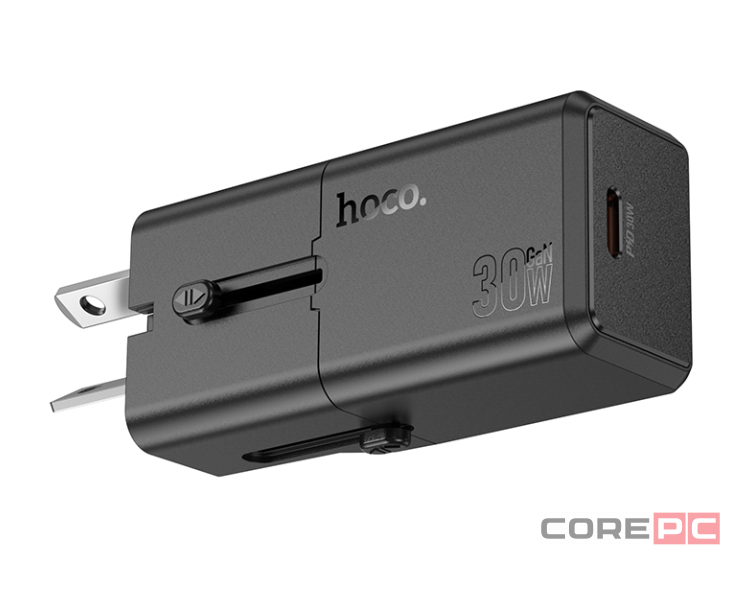 Универсальное зар. устр Hoco AC25 Type-C EU/US/AUS/UK черное
