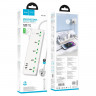 Сетевой фильтр Hoco AC13A 5розеток/3USB/1C 1,5м белый