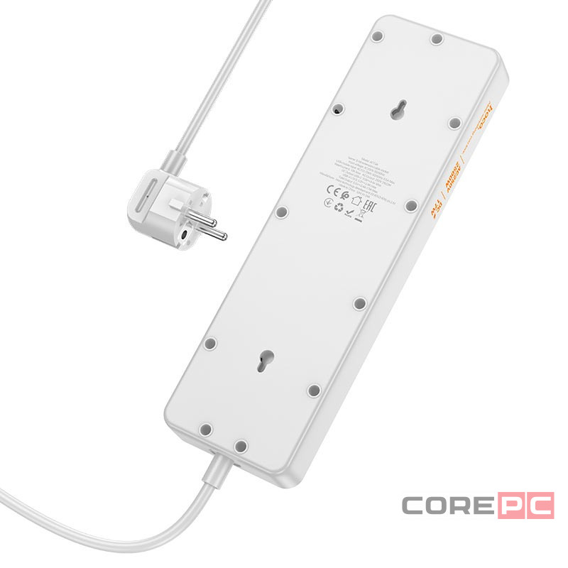 Сетевой фильтр Hoco AC13A 5розеток/3USB/1C 1,5м белый