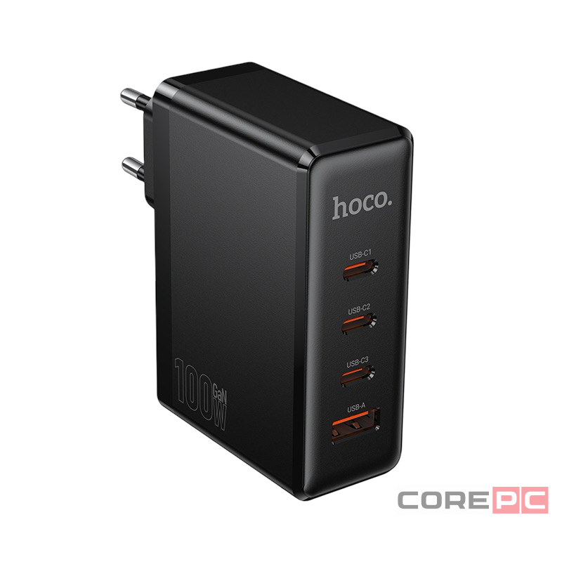 Сетевое зар. устр. Hoco N85 GaN 1USB/3USB-С 100W черное