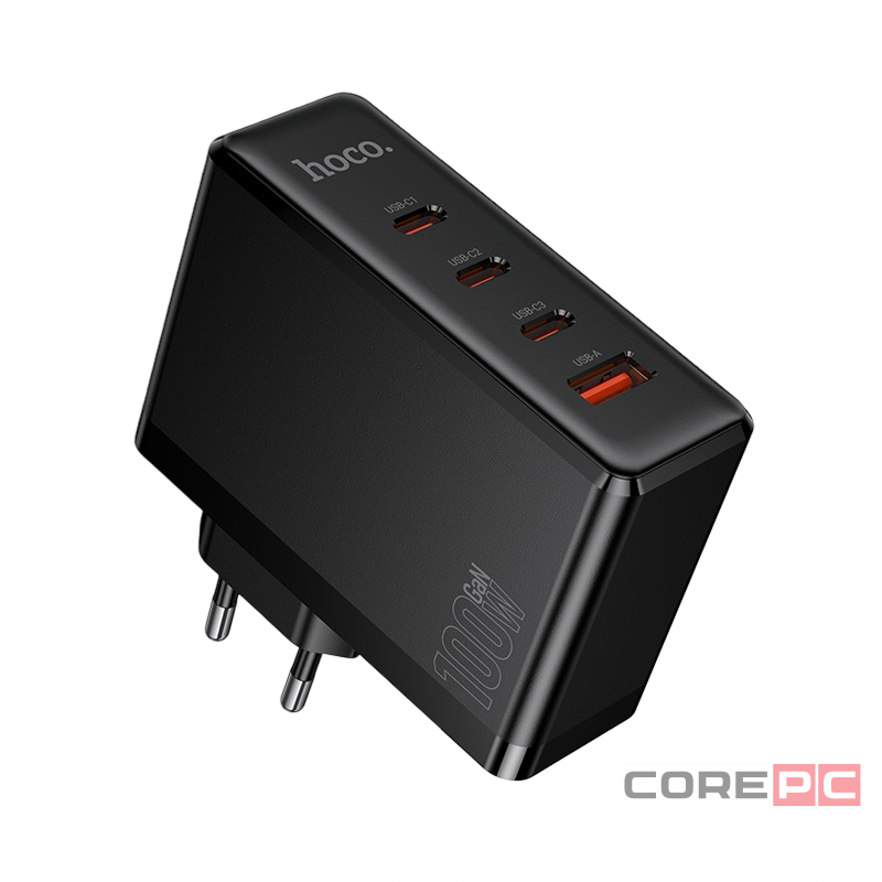 Сетевое зар. устр. Hoco N85 GaN 1USB/3USB-С 100W черное