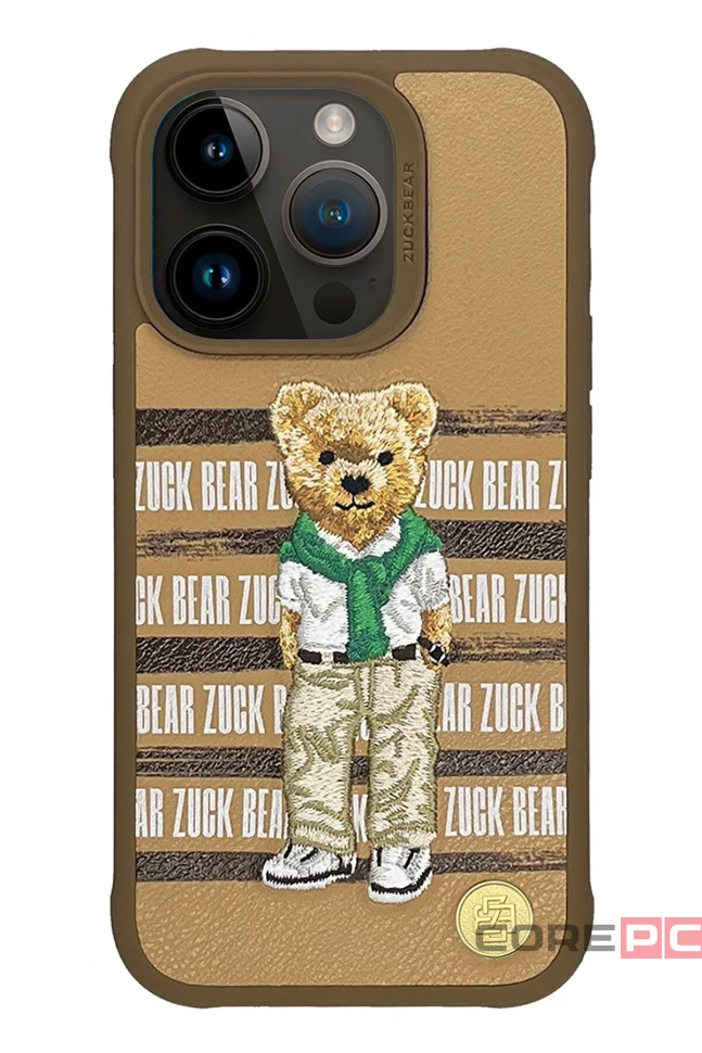 Чехол-накладка Zuck Bear San Francisco Fortune Kapak - Golden State Bear для Apple iPhone 15 Pro искусcтвенная кожа (бежевый)