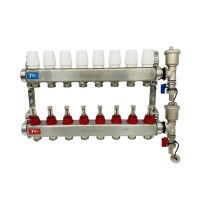 Группа коллект. VIEIR 1х8х3/4quot; с расходомер, дренаж. кр, воздухоотвод., нерж. сталь VR113-08A