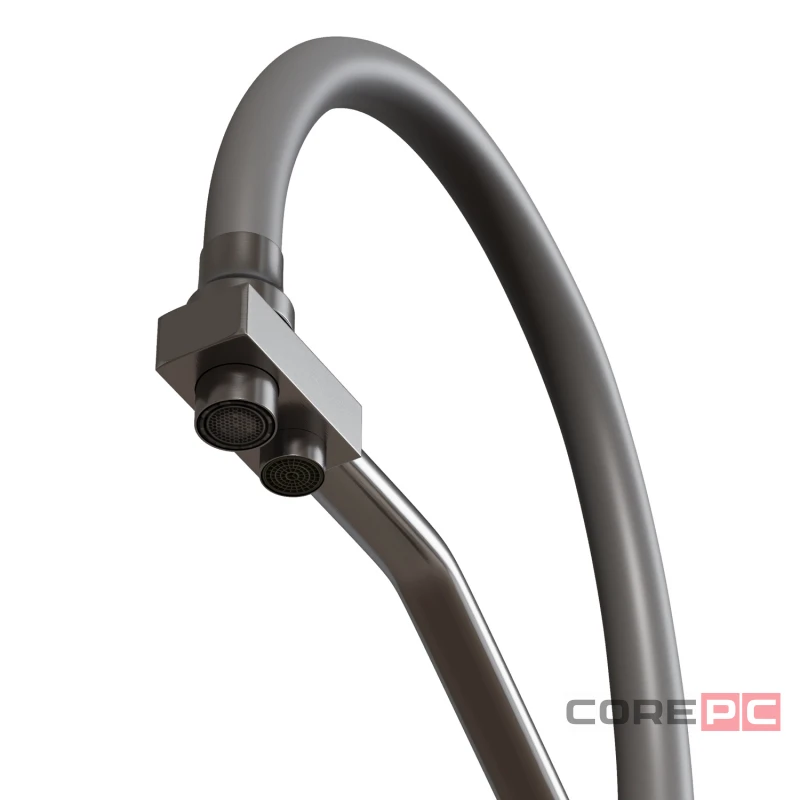 Смеситель для кухни MIXLINE МЛНС-0404/MLSS-0404 серый, рычажное управление, цвет сатин/серый