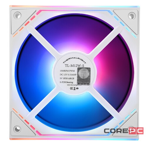 Вентилятор для корпуса Thermalright TL-M12W-S ARGB White (TRTLM12WS)