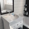 Раковина накладная над стиральной машиной Madera Лист-60 4627173210553, литьевой мрамор, квадратная, белый