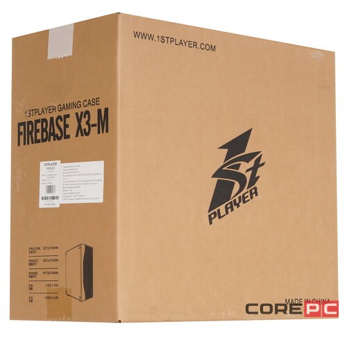Компьютерный корпус 1STPLAYER FIREBASE X3-M TG LED White (X3-M-WH-4F1-W)