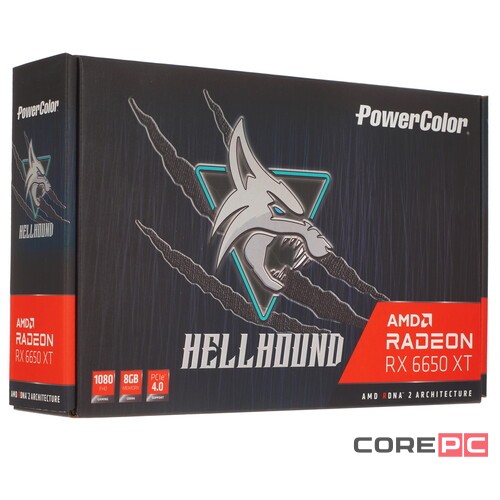 Видеокарта PowerColor (AXRX 6650XT 8GBD6-3DHL/OC) Radeon RX 6650 XT 8GB Hellhound OC