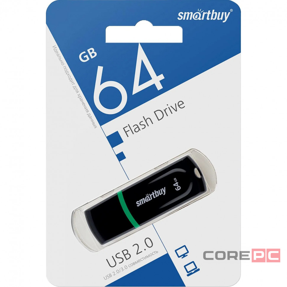 USB флеш накопитель Smartbuy 64GB Paean Black SB64GBPN-K