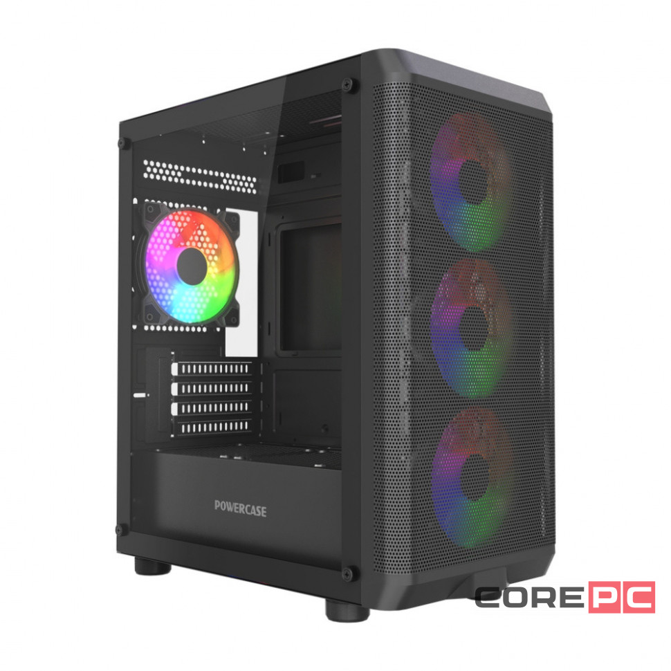 Компьютерный корпус Powercase Mistral Micro EM22 TG FRGB Black (CMMEM22B-L4)