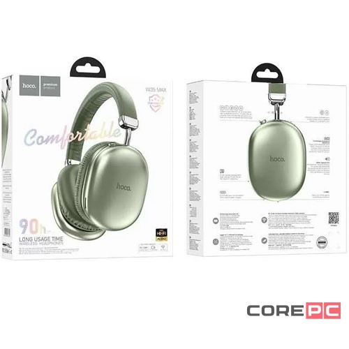 Стереонаушники Bluetooth полноразмерные Hoco W35 Max V5.3/45ч зеленые