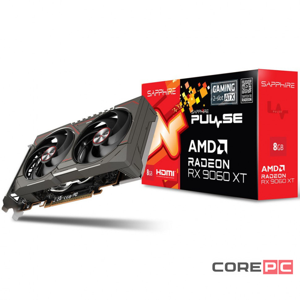 Видеокарта Sapphire (11350-05-20G) Radeon RX 9060 XT 8GB PULSE