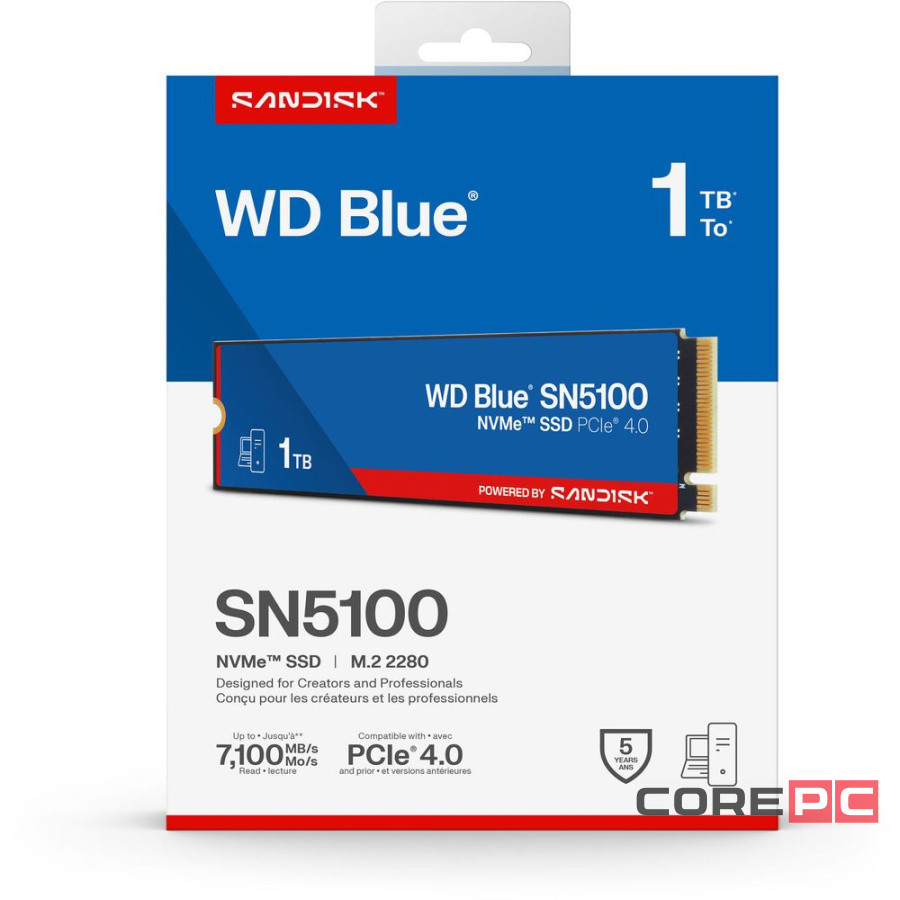 Твердотельный накопитель Western Digital 1000 Gb WD Blue (WDS100T5B0E)