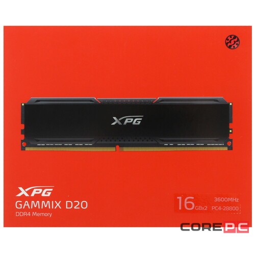 Оперативная память 32 Gb 3600 MHz ADATA XPG GAMMIX D20 Black (AX4U360016G18I-DCBK20)