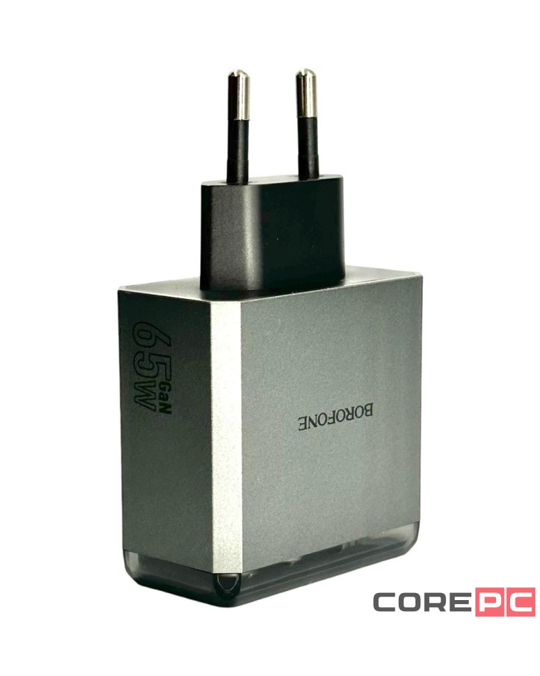 Сетевое зар. устр. Borofone BN22 1USB/2C 22.5W/65W серое