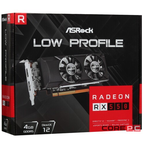 Видеокарта ASRock (RX550 LP 4G) Radeon RX 550 4GB Low Profile 4GB