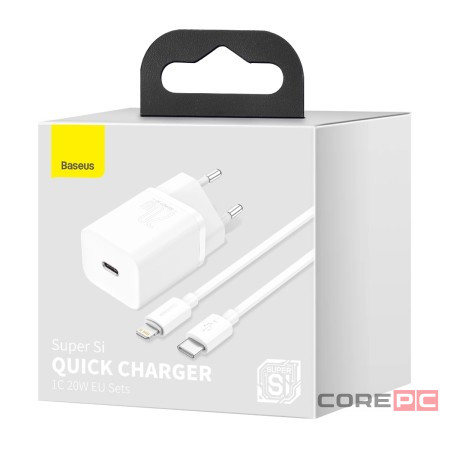 Сетевое зар. устр. Baseus Super Si 1C кабель Lightning 20W TZCCSUP-B02 белое